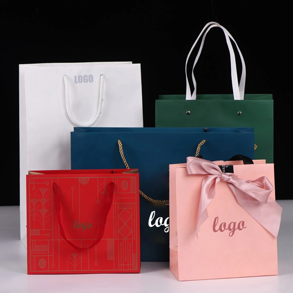 Personality Custom Printed Black, Luxury Brand Retail Shopping Packaging Clothing Paper Bag With Logo/