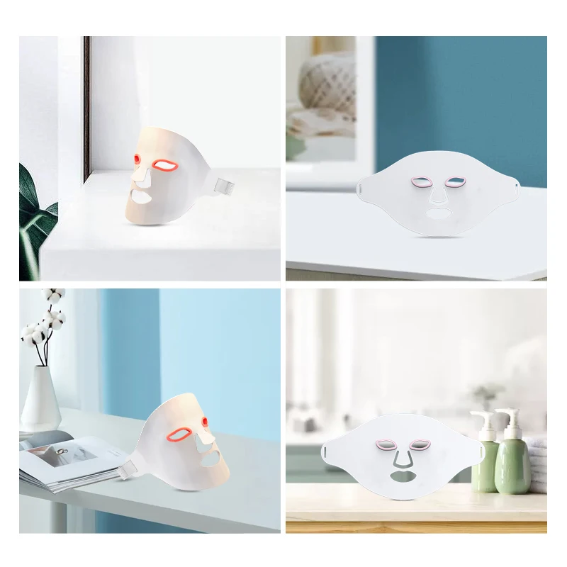 7 Colours Led Face Mask Skincare Red Colorful Light Therapy Silicone for Women