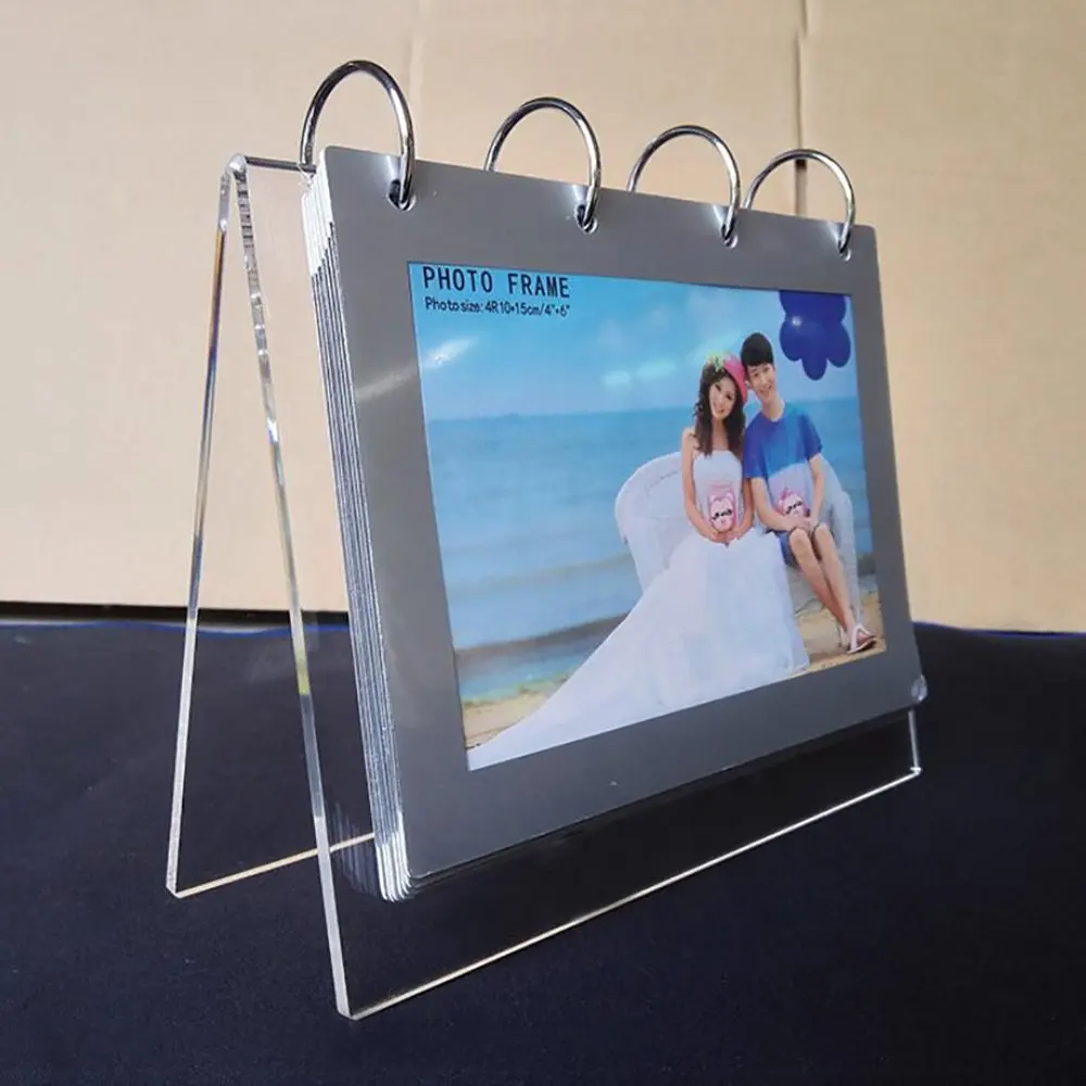 Accept Customized Acrylic Desk Calendar Stand Holder Standing Calendar