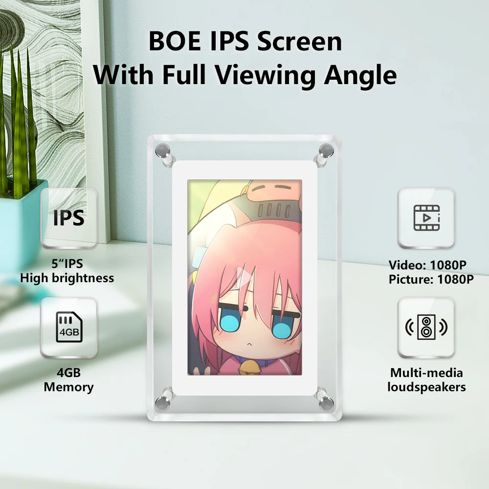 5 inch HDIPS Digital Photo Frame 1080P Digital Photo Frame MP3 MP4 Movie Player Electronic Picture