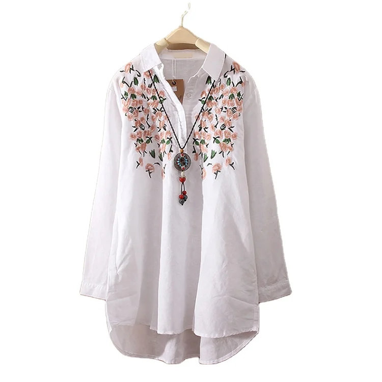 OEM/ODM производство, профессиональный дизайн, вышитые женские весенние блузки и рубашки