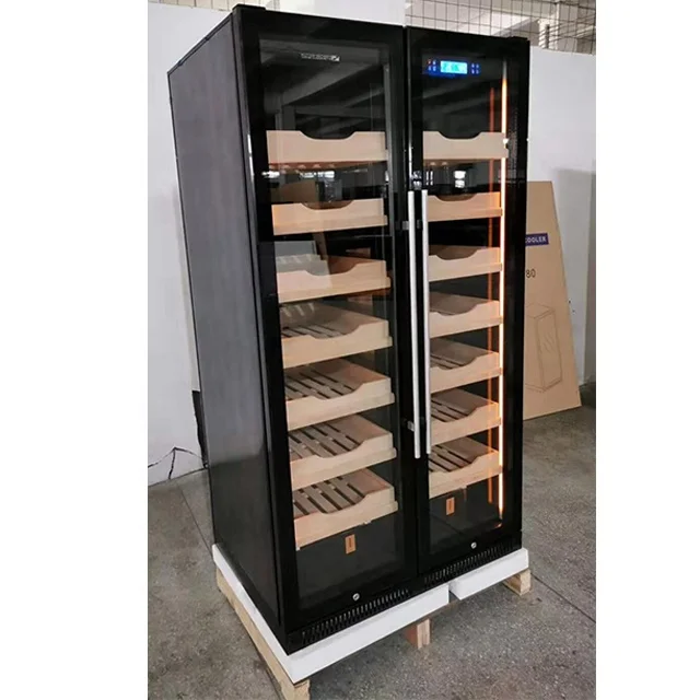 Fashion Luxury 4000-5000 Cigar Cooler Humidor Storage Boxes Glass Door Humidity Control Cooler