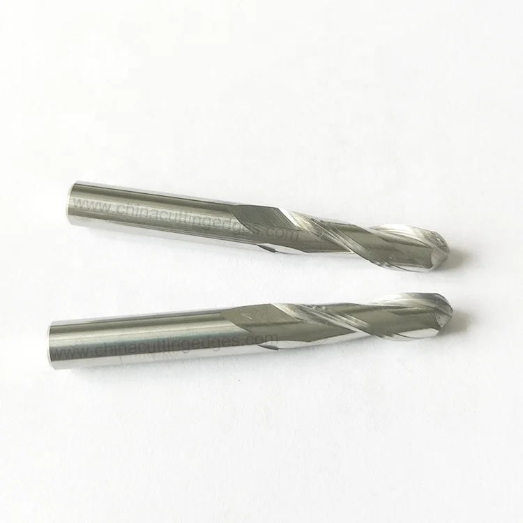 Solid Carbide 2 Sprial Flute round nose CNC Router Ball Bits Tools for Cutting Acrylic/PVC/MDF/Hardwood
