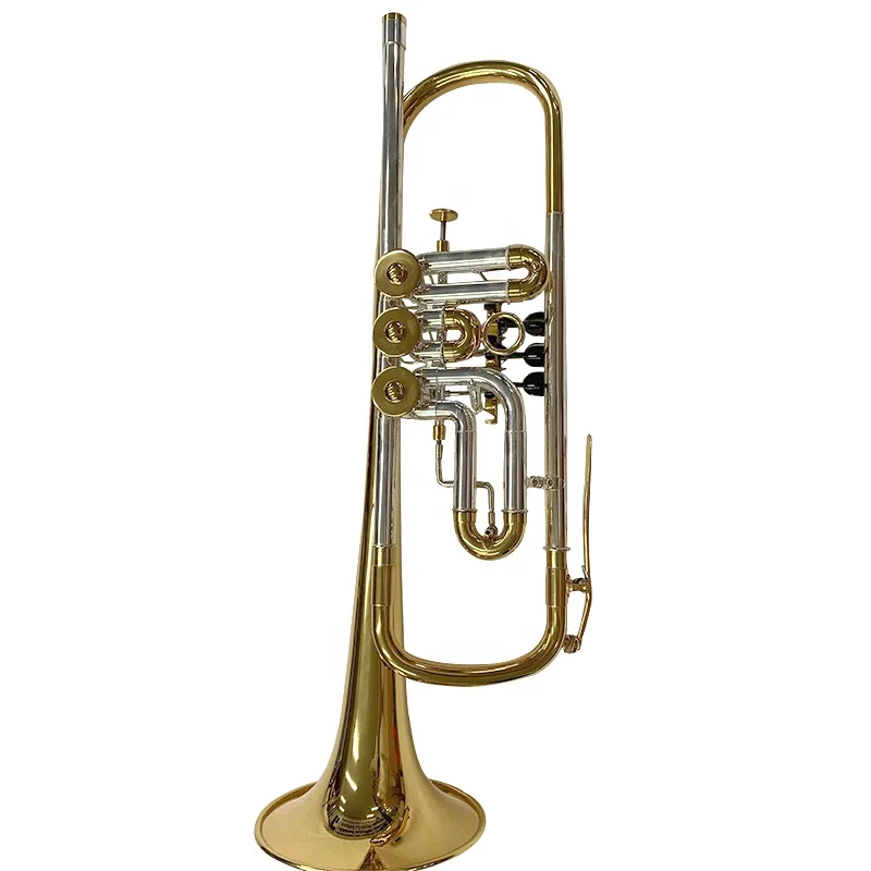 Higher standard nice sound rotary valve Bb professional trumpet