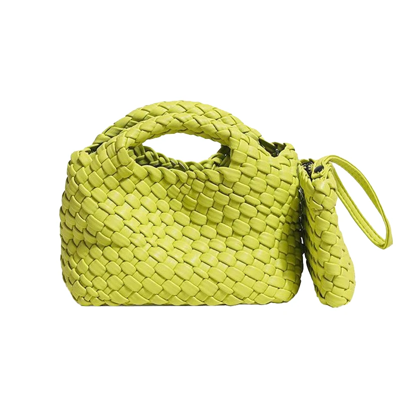 2024 Custom Logo Weave Leather Mini Bag Handbag For Women Luxury Purse With Clutch