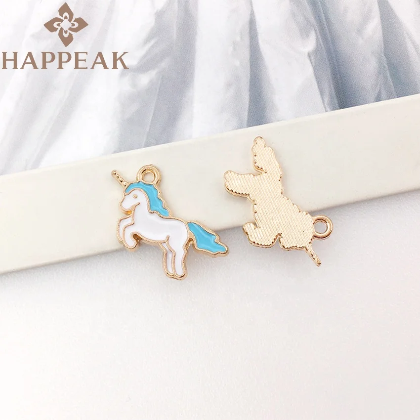 Wholesale Bulk Stainless Steel Pendant Charms Custom Cute Blue Enamel Charms For Bracelet Jewelry Making