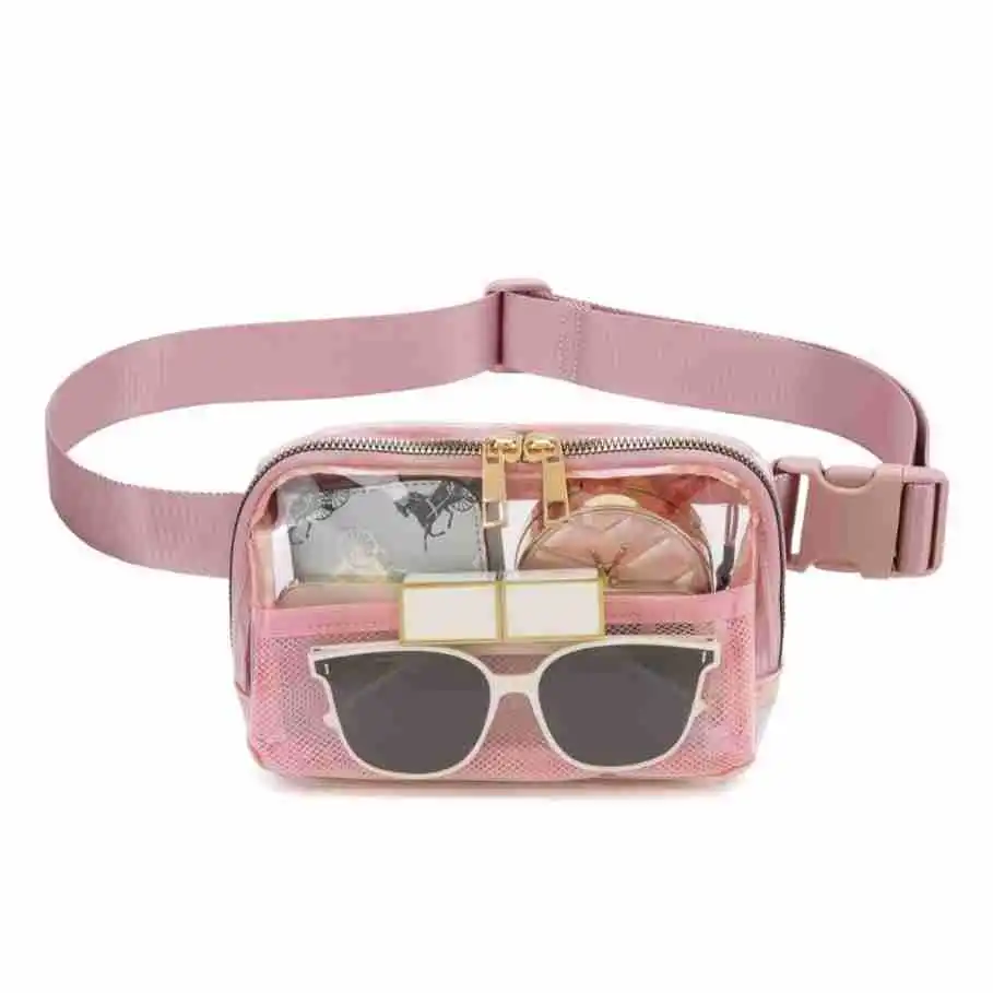 2024 Mini Cute Waterproof TPU Waist Bag Crossbody Fanny Pack Adjustable Transparent Bum Bags Running Belt Chest Bags for Unisex
