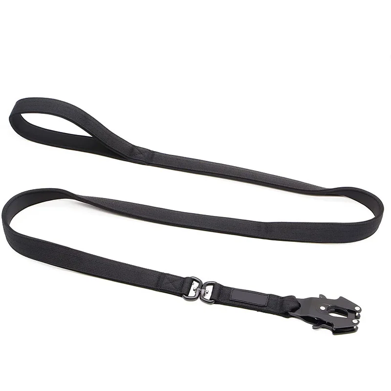 Factory Price Nylon Combat Tactical Bungee Dog Leash Padded Pet Dog Lead With Frog Clip