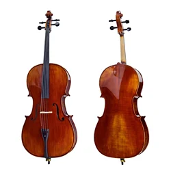 OEM professional China made high end solid spruce wood maple wood glossy 4/4 size violin with rosin bow case