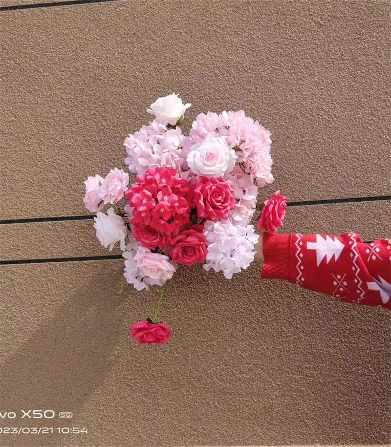 QSLH-SY0258 Customized White Arch Flowers For Wedding Hotel Decoration Gate Flowers, wedding entrance flower row set decoration