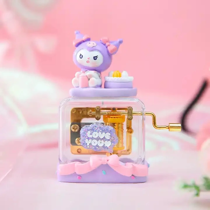 MB4 OEM wholesale Kawaii My Melody Kuromi Cinnamoroll Cartoon Anime Hand Cranked Music Box for Gift