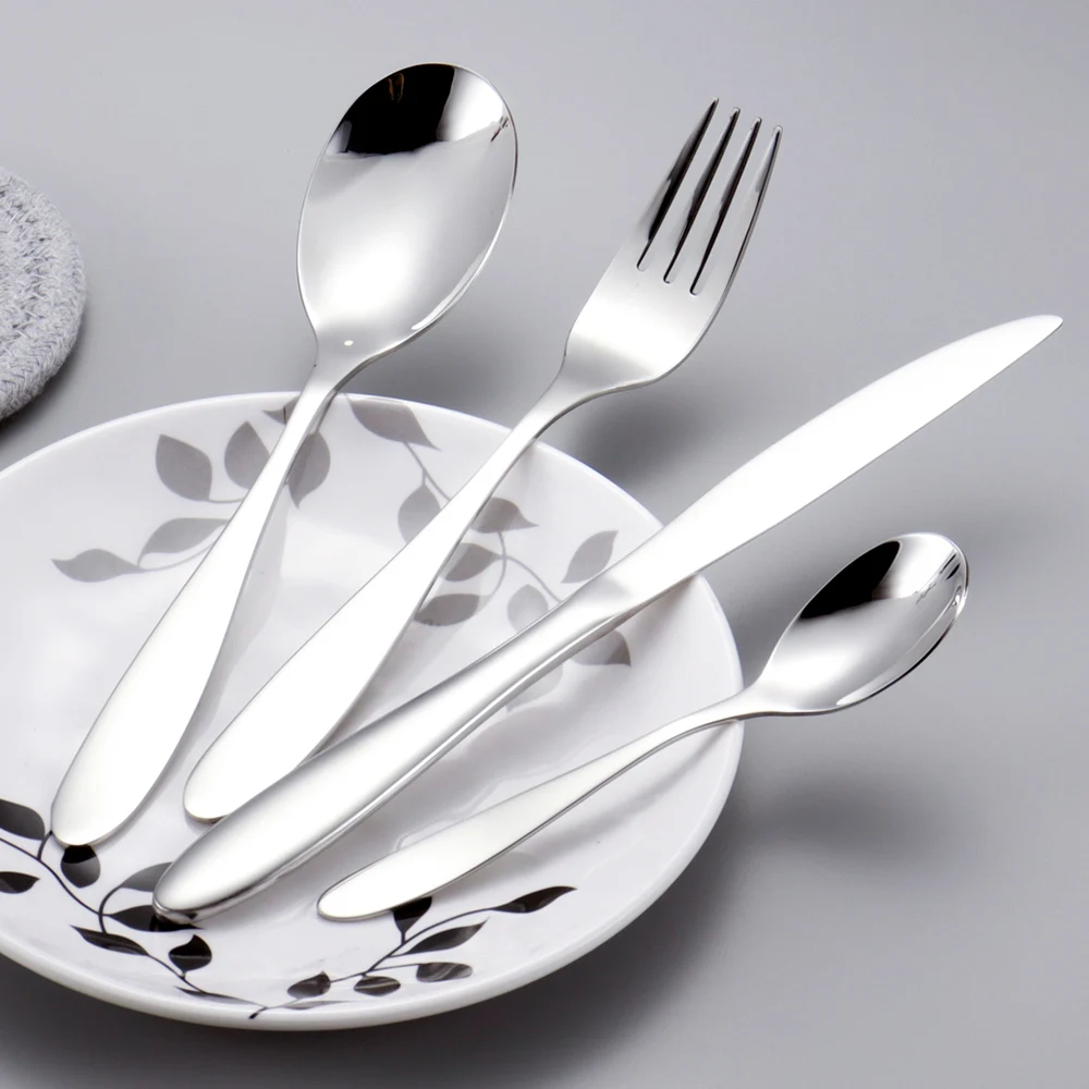 Hot sales  stainless steel restaurants hotels dining flatware sets banquet high end cutleny set