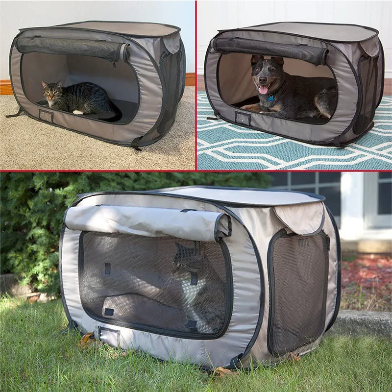 Foldable Dog Tent Houses Portable Outdoor Pet Puppy Cats Cage Indoor Puppy Cats Pet Cage With Breathable Mesh Window