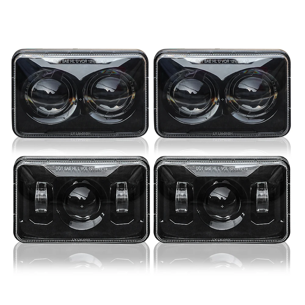 Auto lighting system 4x6 Inch LED Headlights Rectangular Dot Approved for Kenworth T800 T600 Peterbilt 379 Feightliner