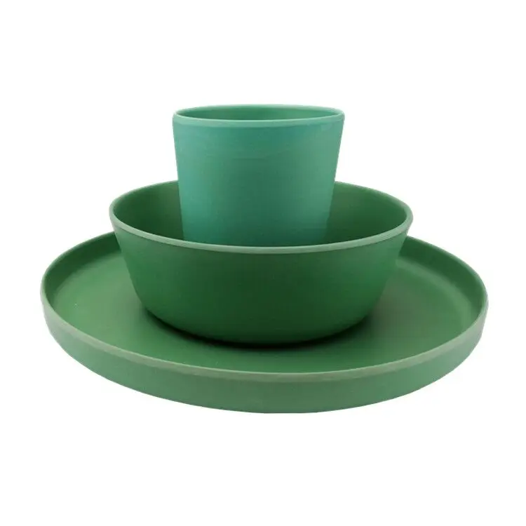 Eco-friendly bio-based kids tableware set/kids dinnerware set kitchen bamboo fiber plates