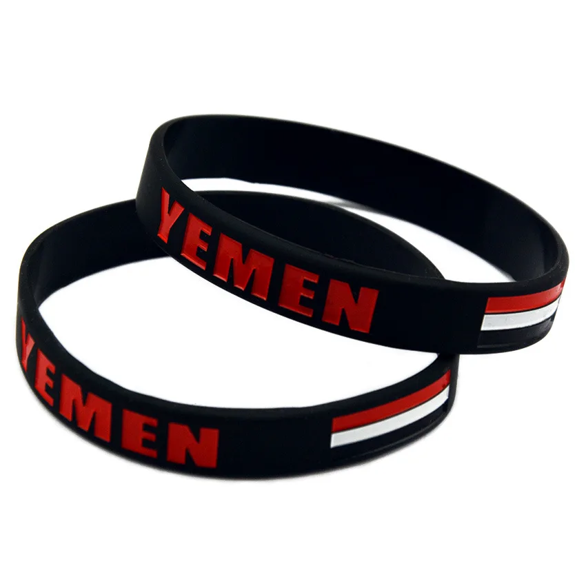 Promotional Custom Printed Logo Eco-friendly Silicone Rubber Bracelet Wrist Band National Flag Colors Silicone Wristband