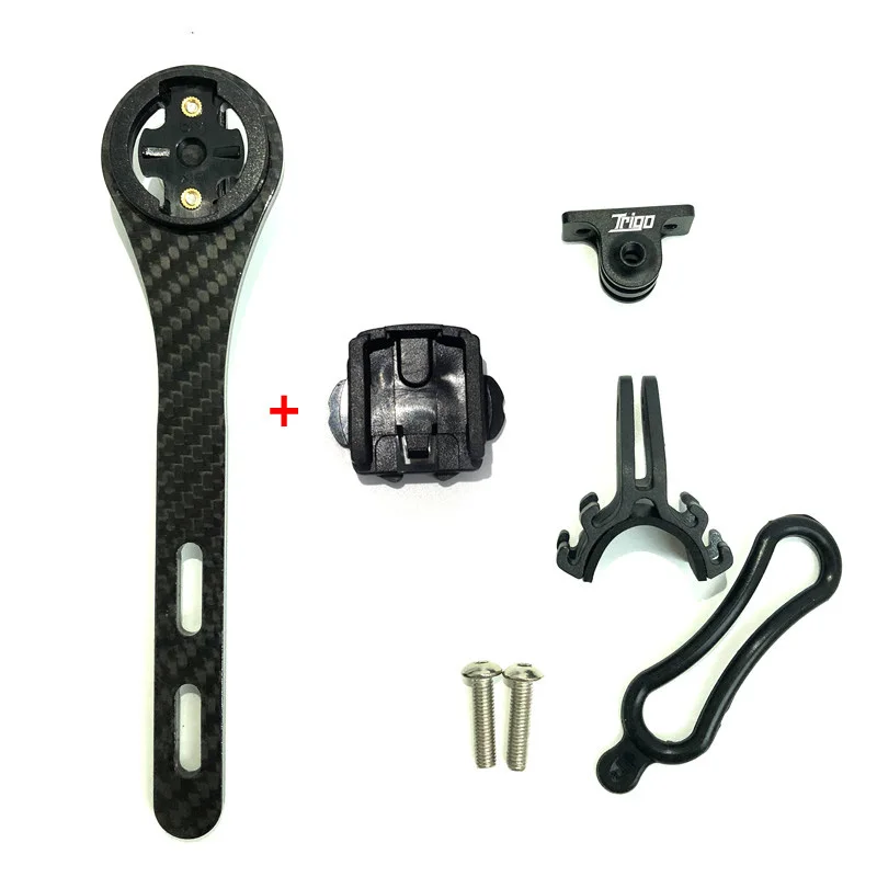 Carbon Fiber Bike Bent Handlebar Computer Holder of MTB Road Bicycle Computer Camera Mount Extender support bryton rider 31.8mm