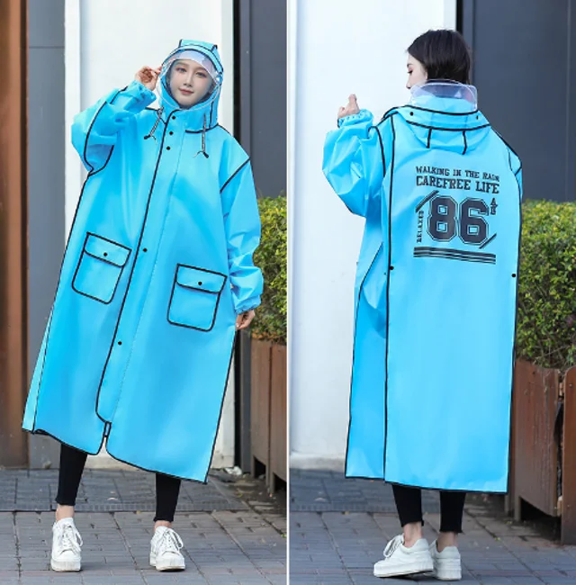 hot selling raincoat custom logo buttons up motorcycle eva lightweight rain coat for adults waterproof poncho raincoat