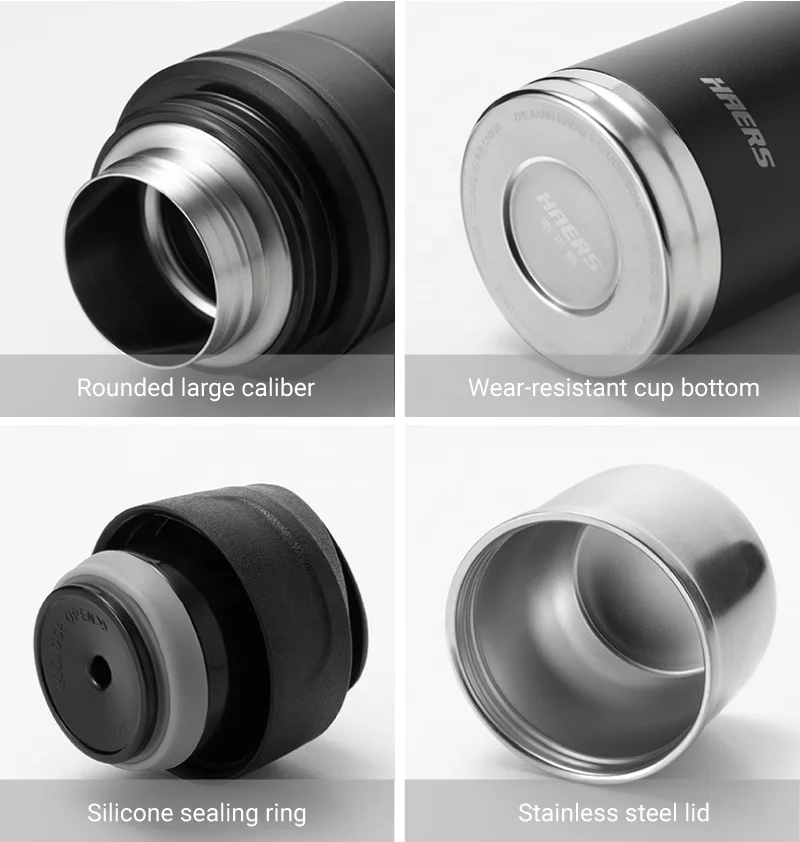 HAERS New design eco-friendly thermo water bottle insulated reusable water cup stainless steel vacuum flasks