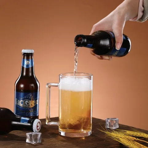 Wholesale 406ml Beer Steins Home Party Bar Right Angle Handle Glassware