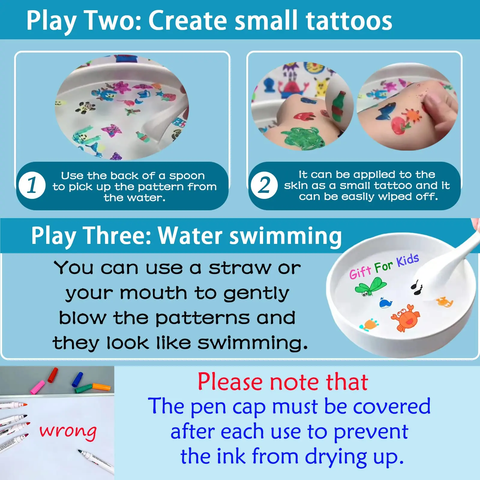 8 Colors Kids Magic Drawing Pen Bundle Magical Water Painting Floating Marker Pens