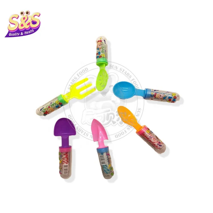 Hot Selling Plastic Kids Beach Kitchen Utensils Cartoon Style Promotional Toys Lollipop Sweet Fruity Pacifier Hard Candy