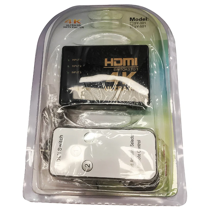 3x1 HDMI Switch 4K@60Hz EDID emulators in every input ports HDR 10 Compliant with HDCP 2.2 3x1 HDMI Switch 4K@60Hz