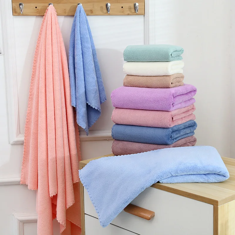 High quality bath towel set gift thick coral fleece soft absorbent face towel bath set