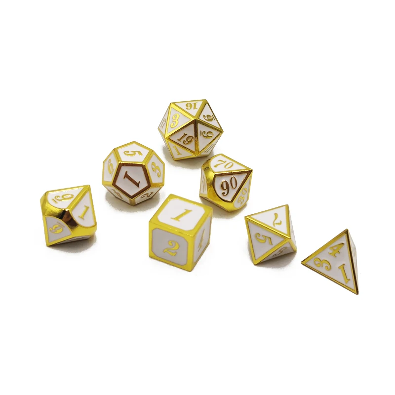 Electroplating sculpture manufacturer direct custom 20 sided metal dice set