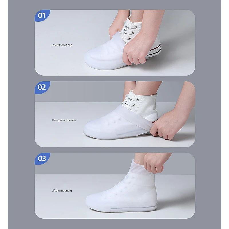 2024 Waterproof Rain Boot Shoe Cover with Reflector Reusable & Foldable PVC Outdoor Travel High Shoe Covers Rain Boots