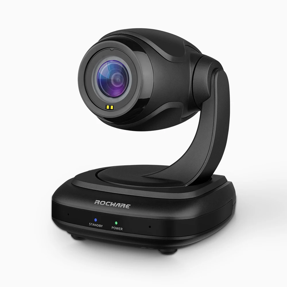 ROCWARE RC310 PTZ Camera AI Tracking & Auto framing 2K 1080P Full HD Camera 3X Optical Zoom 16X Digital Zoom Streaming