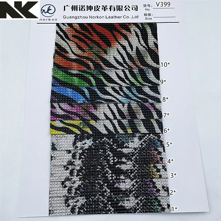 V399 new high gloss polka dot zebra patterned PU synthetic leather for luggage, shoe materials, and belts