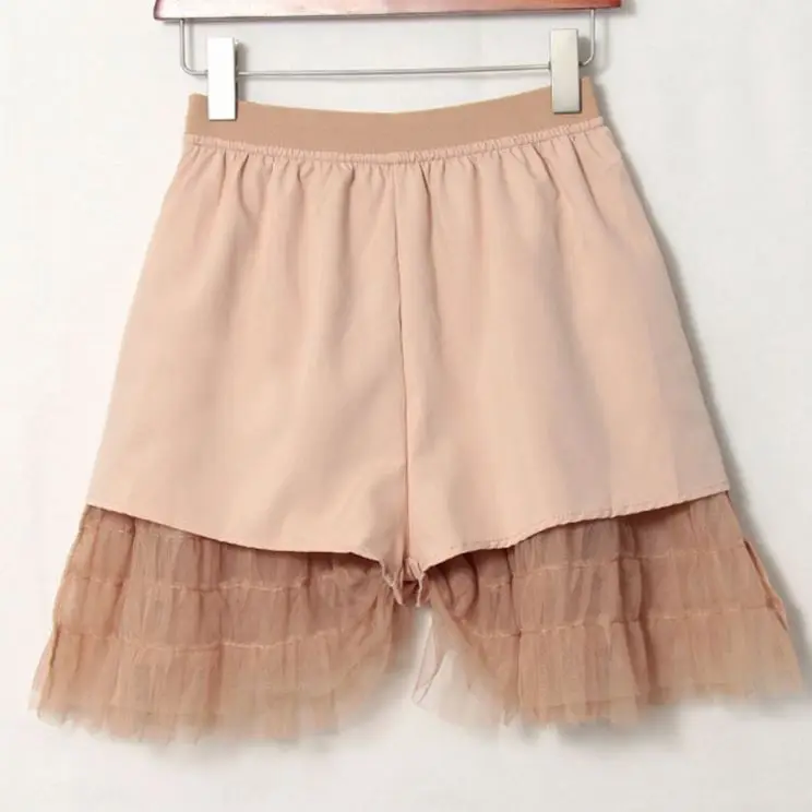 Anti glare sweet mesh skirt summer new style elastic waist slimming and sexy semi transparent fluffy cake