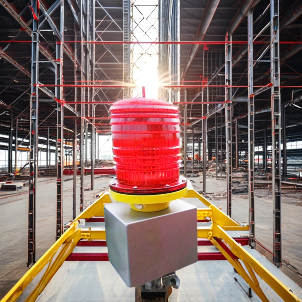 Low Intensity Dual Obstruction Obstacle Warning Led Solar Crane Medium Chimney Aviation Light For Tower Side Way Mounting