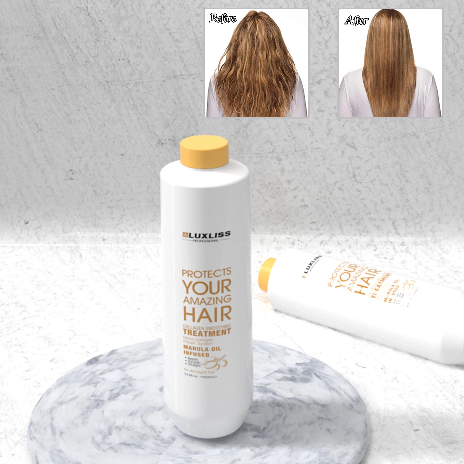 LUXLISS Keratin smoothing treatment argan oil infused 0% formaldehyde for all hair type salon professional treatment  anti frizz