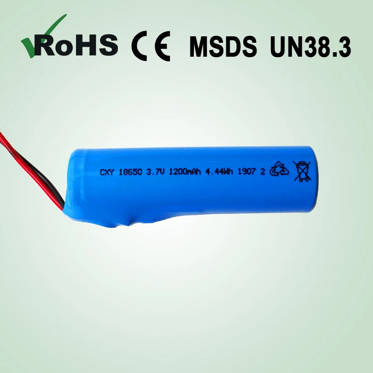 KC certification high quality low price  18650  3.7V 1200mAh 4.44Wh rechargeable  lithium polymer battery