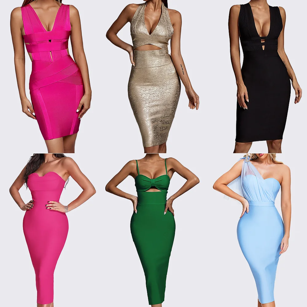 OEM Clothing Manufacturer Custom Fashion One Shoulder Bodycon Birthday Bandage Party Metallic Mini Sexy Cocktail Dress for Women
