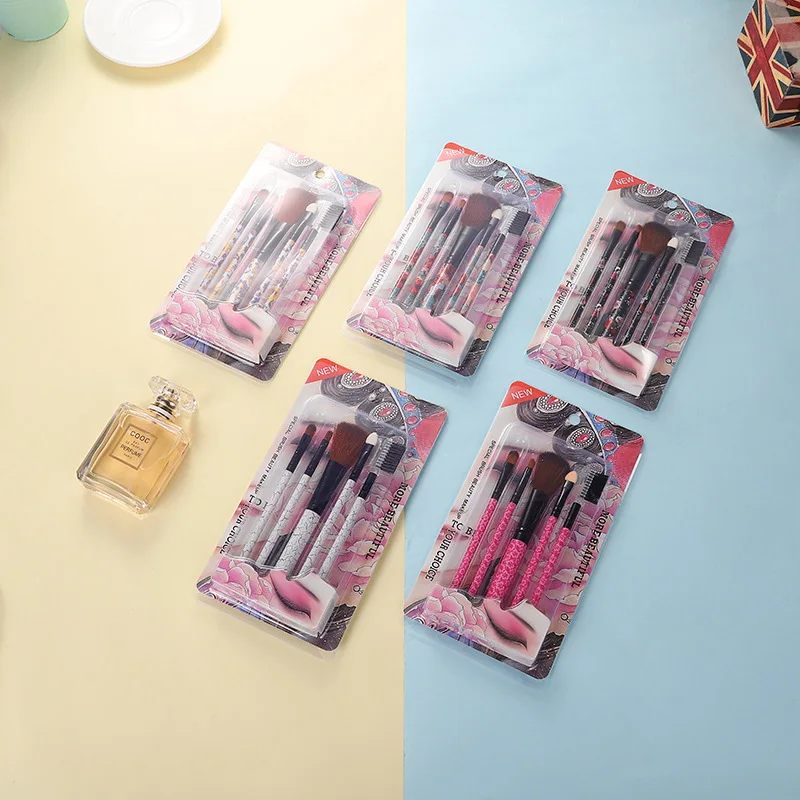 leshen Foundation Blending Blush Eyeborw Jip Brush Make up Brusher Eye Brushes Travel Set 5pcs Cheap Makeup Brushes Set Eye Shad