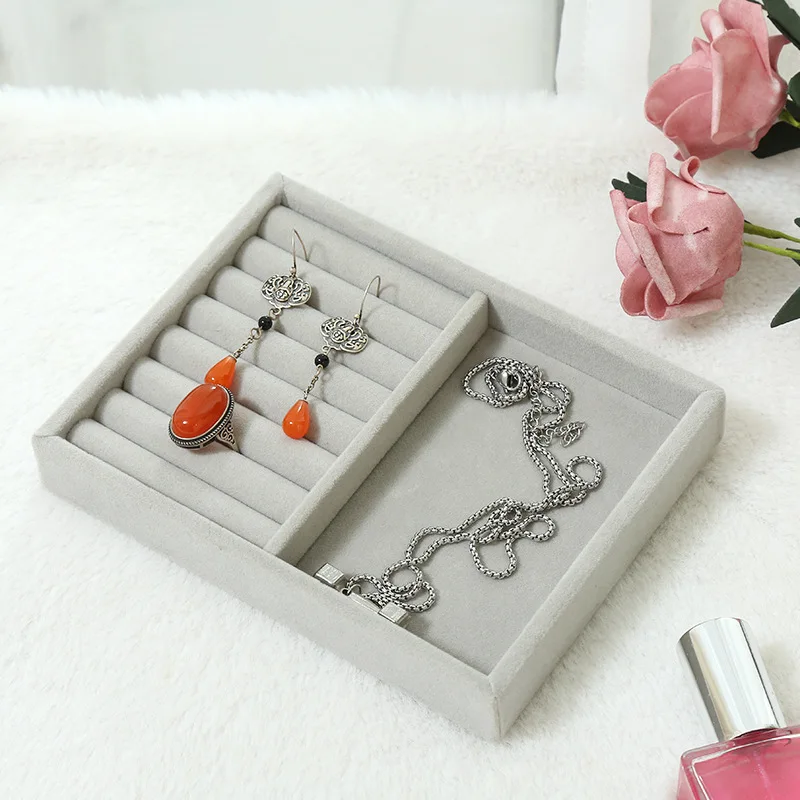Portable home jewelry display tray earring jewelry packaging velvet tray organizer display jewelry tray