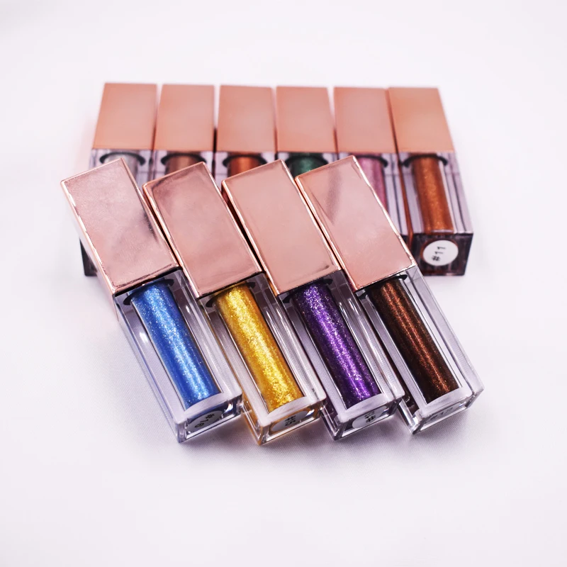 New trending private label 10 colors liquid waterproof glitter eyeshadow fluid makeup colors long lasting shimmer eye shadows