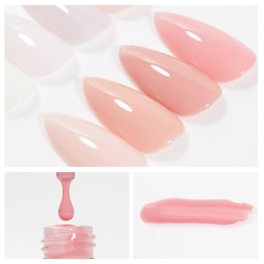 Коробка отбора бесплатно 5 в 1 гель Жесткий Мягкий гелеобразный чехол бутылке для дизайна ногтей молочно-белый жидкий строитель бутылка Oem конструирующий