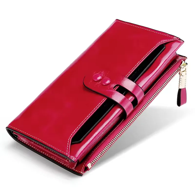 2024 New Arrival Genuine Leather Wallet Women Large Capacity RFID Wallet Ladies with Phone Pocket