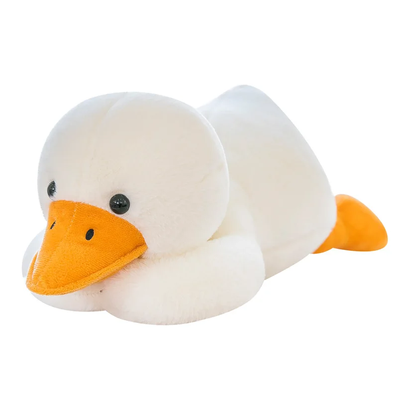 Manufacture Custom Made Plush PP Cotton Stuffed dolls Lovely Giant White Lying Duck Plush Stuffed Toy Soft Sleep Pillow