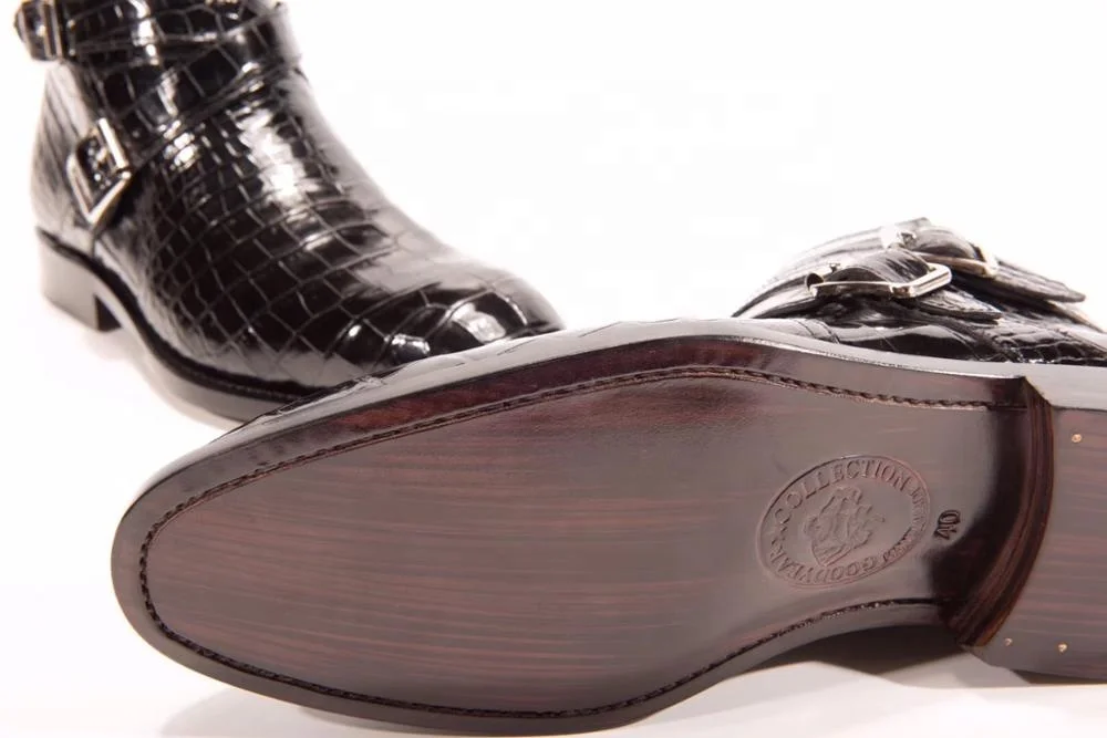 Goodyear welt custom Alligator skin men shoes boots Handmade Luxury men boots leather Crocodile Leather winter boots for men