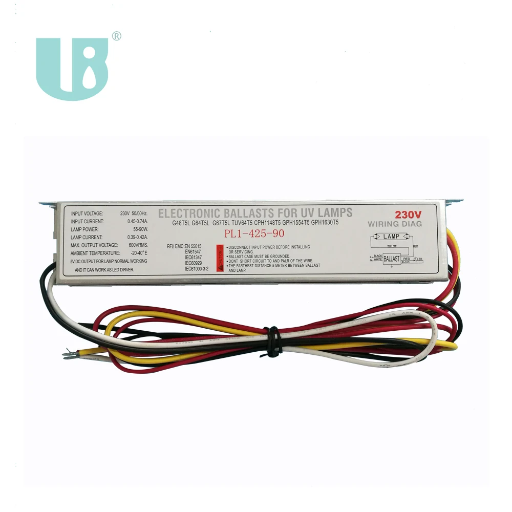 T5 UVC tube Electronic Ballast instant start uv ballast PL1-425-90 ultraviolet ballast