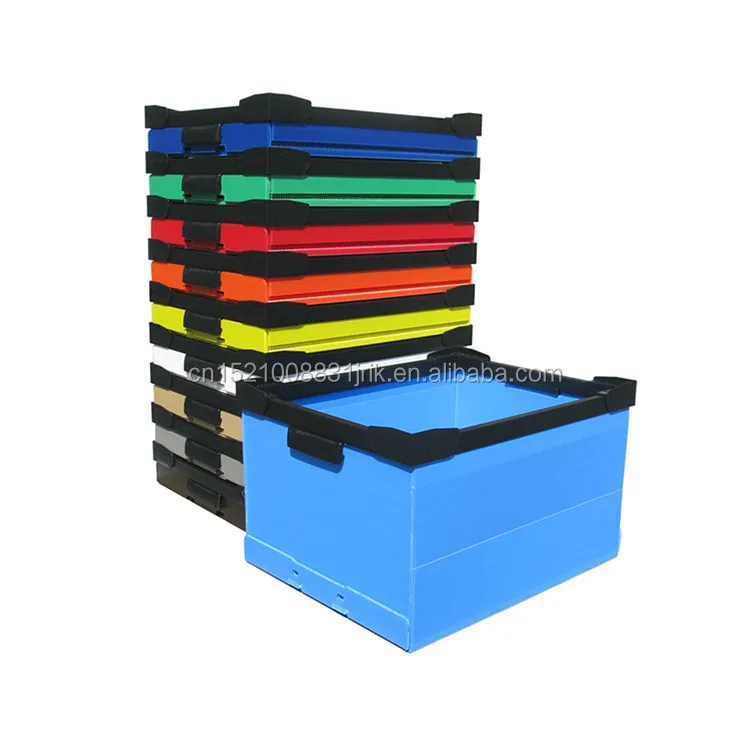 Black Collapsible Corflute PP Corrugated Plastic Crates Correx Coroplast Folding Turnover Box Delivery Plastic Sheet Danpla Box