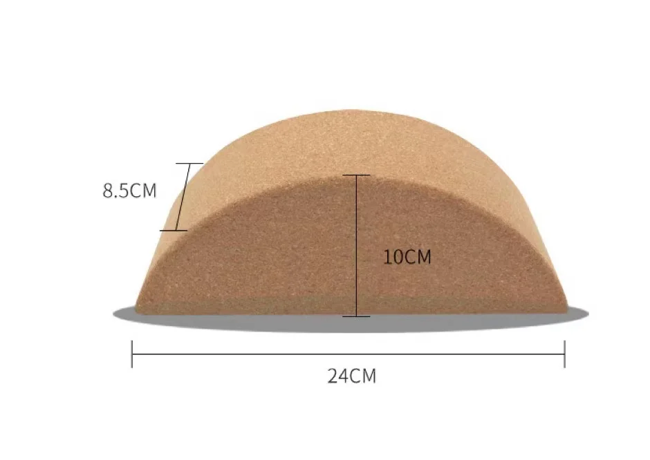 Cork Half-Round Yoga Brick Wooden Yoga Block with bag  Hot Sale Eco Friendly Yoga Cork Block Professional Natural Cork Wood