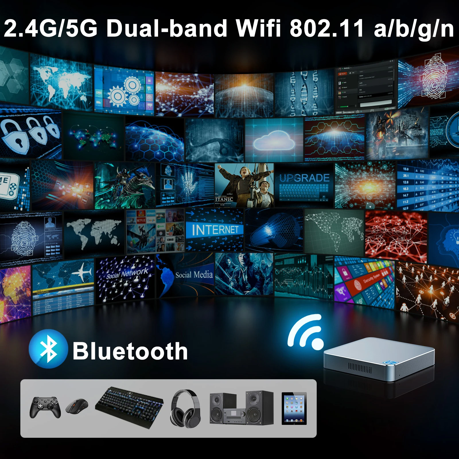 IntelIntel Apollo Lack Metal N3350 CPU J3455 MINI PC AK7 4G 64G with Win10& Linux for Outdoor Display Connect Projector Game use