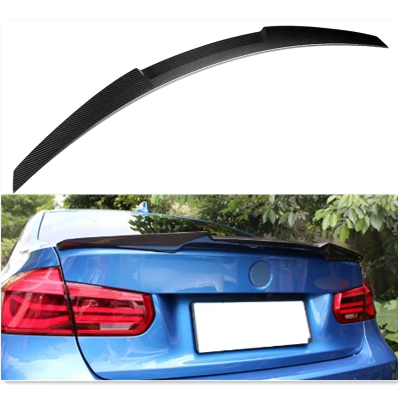 E90 M4 Style Glossy Black Real Dry Carbon Fiber Spoiler For 3 Series E Sedan M4 Car Trunk Boot 2005-2011