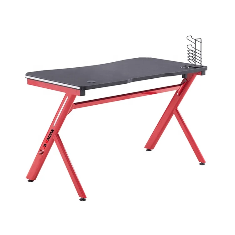 Internet Cafe Black Steel Frame Gaming Desk PC Office Computer Table